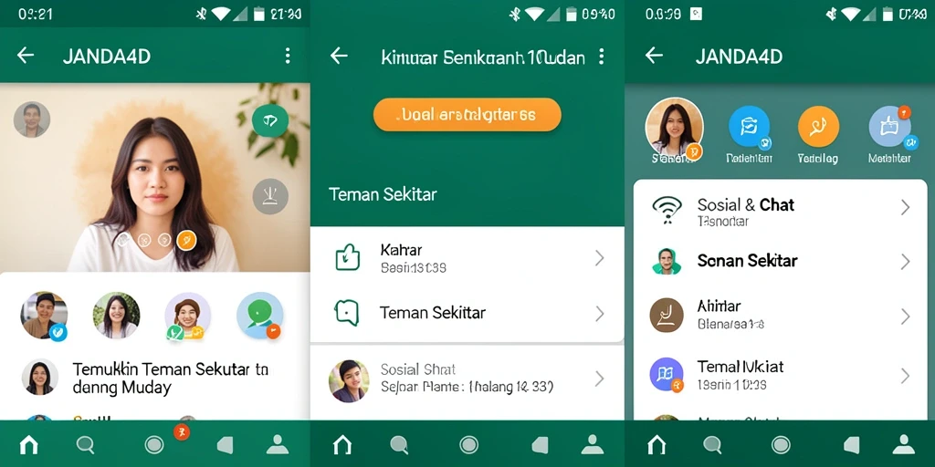 Tampilan antarmuka JANDA4D yang menarik dan intuitif untuk Teman Sekitar.