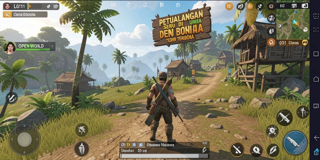Tampilan antarmuka LG111 yang menarik saat menjelajahi dunia terbuka.