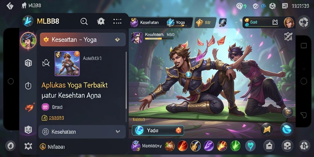 Antarmuka intuitif MLBB8 untuk latihan yoga yang menyenangkan.