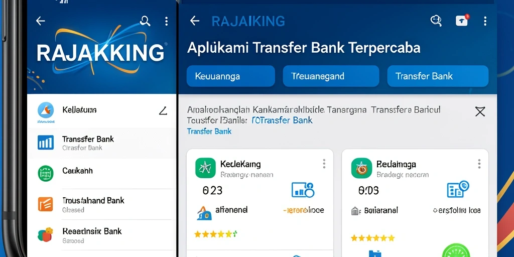 Tampilan antarmuka RAJAKING yang ramah pengguna untuk Transfer Bank.