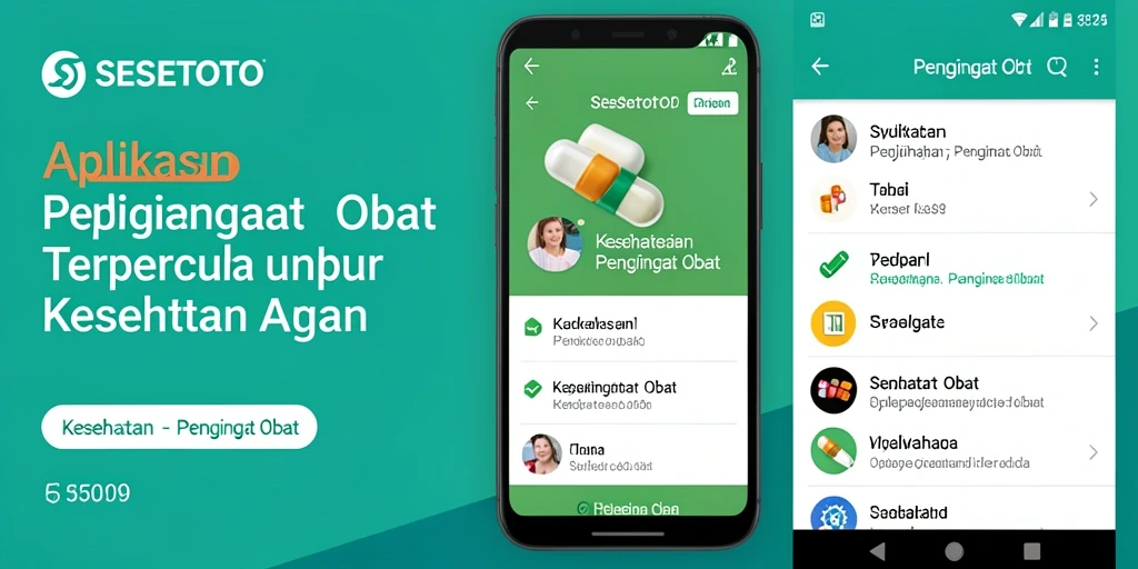 Tampilan antarmuka SESETOTO yang menampilkan fitur pengingat obat.